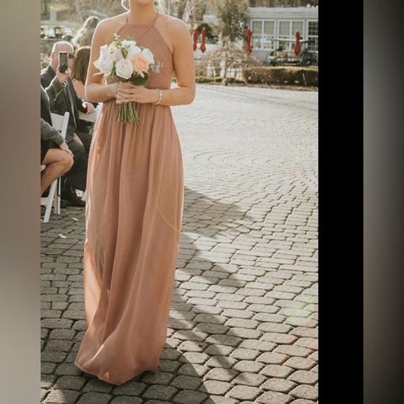 Revelry Mackenzie Chiffon Dress in color Desert Rose size 4 - Picture 3 of 3